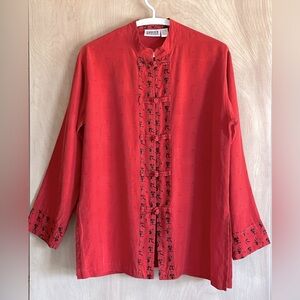 Chico’s Red Tunic Top Size 0 (Small)Asian Style Women’s